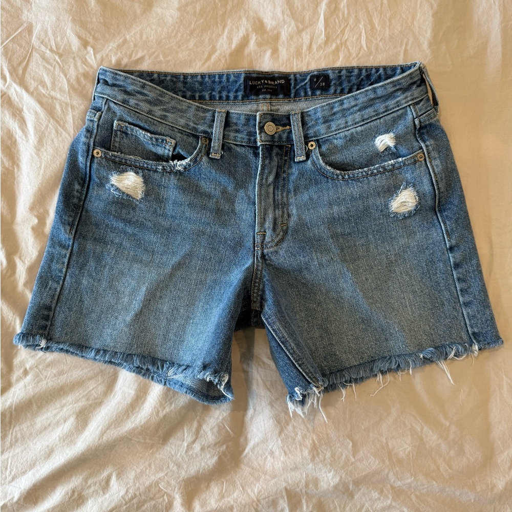 Lucky Brand Women’s Blue Distressed Denim Shorts Size 6/28
